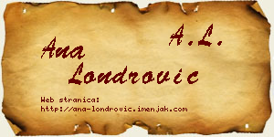 Ana Londrović vizit kartica